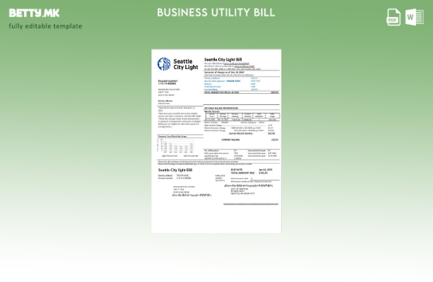 САД Вашингтон Сиетл Сити Лајт деловна сметка за комунални услуги
